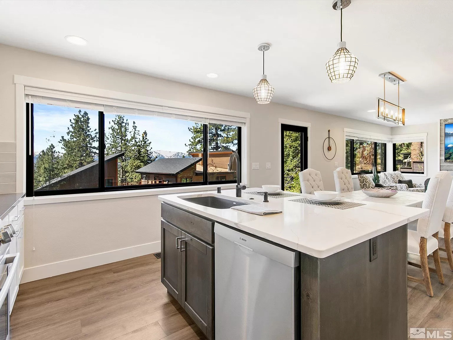 Kitchen Island with Window Views